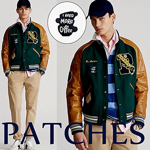 Obokata Iron On Coffee Patches, I Need More Coffee Embroidered Patch, Funny Black Sew On Emblem Applique Diy Accessories For Jackets, Clothes, Hats, Backbags, Pants, Clothing & Jeans. #TOP6