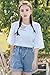 Plaid&Plain Women's High Waisted Denim Shorts Rolled Blue Jean Shorts Light Blue M