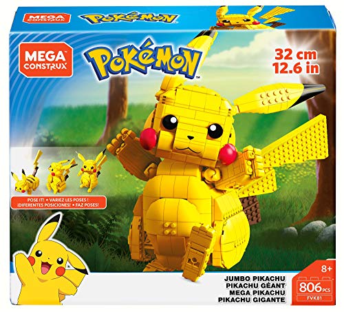 Mega Mega Pokémon Jumbo Pikachu toy building set, 12 inches tall, poseable, 825 bricks and pieces, for boys and girls… – Bild 6