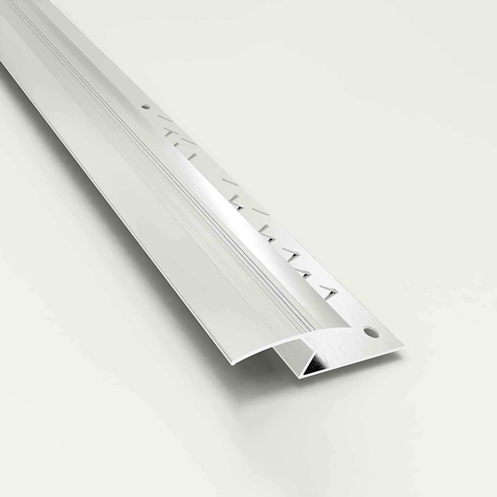 Metal Tile to Laminate Floor Seams Transition Strips,Rose Gold Floor Transition Strip for Bedroom Company, Threshold Edge Trim Strip(Silver,90cm/35.4in)