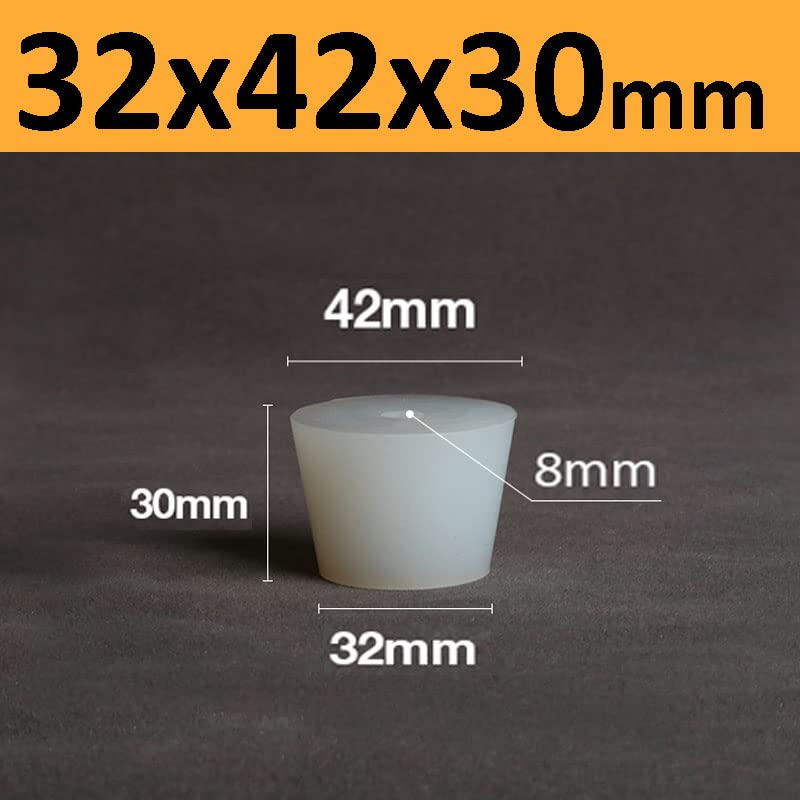 Tapón de goma, 1/2/3/4 unidades Tapón sólido de silicona para fermentador Tapón de goma con orificio Tapón de Laboratorio Tapones para vino resistentes a ácidos y álcalis (32 x 42 x 30 mm, 3