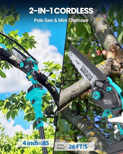 Image of Electric Pole Saws for Tree Trimming, Brushless Mini Chainsaw