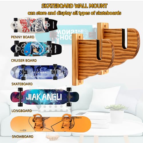 image for BiJun Skateboard Wall Mount, Snowboard Wall Mount Display, Acrylic Hor