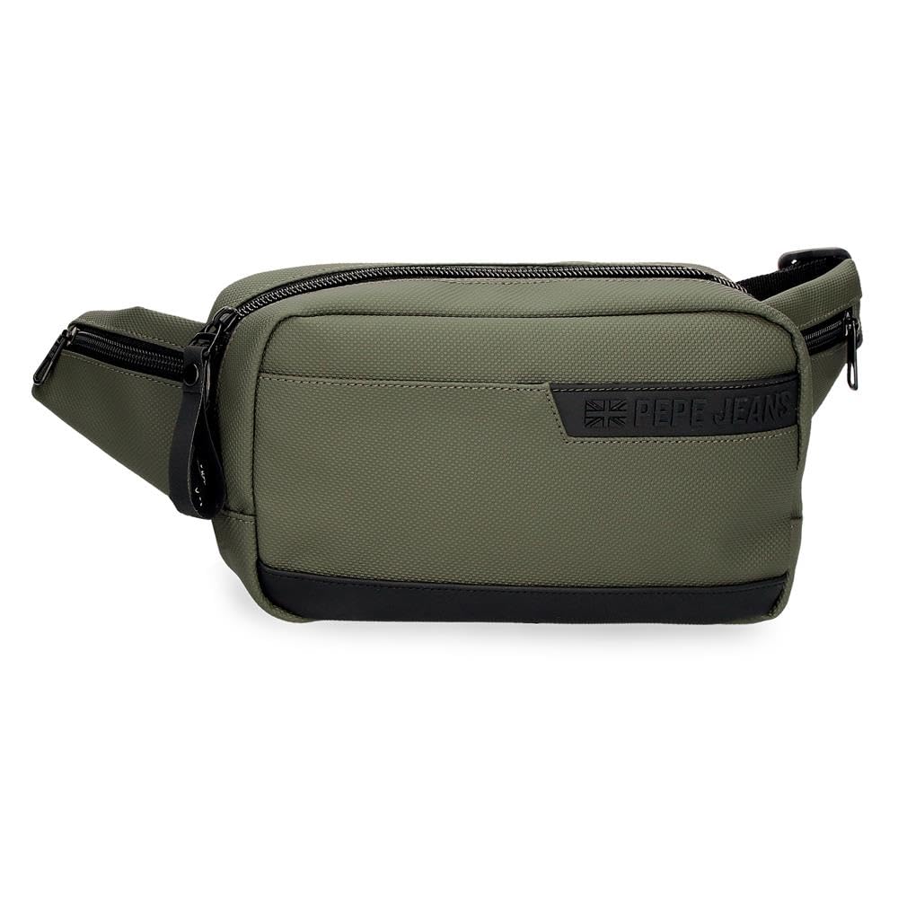 Pepe Jeans Dorking Green Waist Bag 21x12.5x5 cm Polyester with Synthetic Leather Details by Joumma Bags