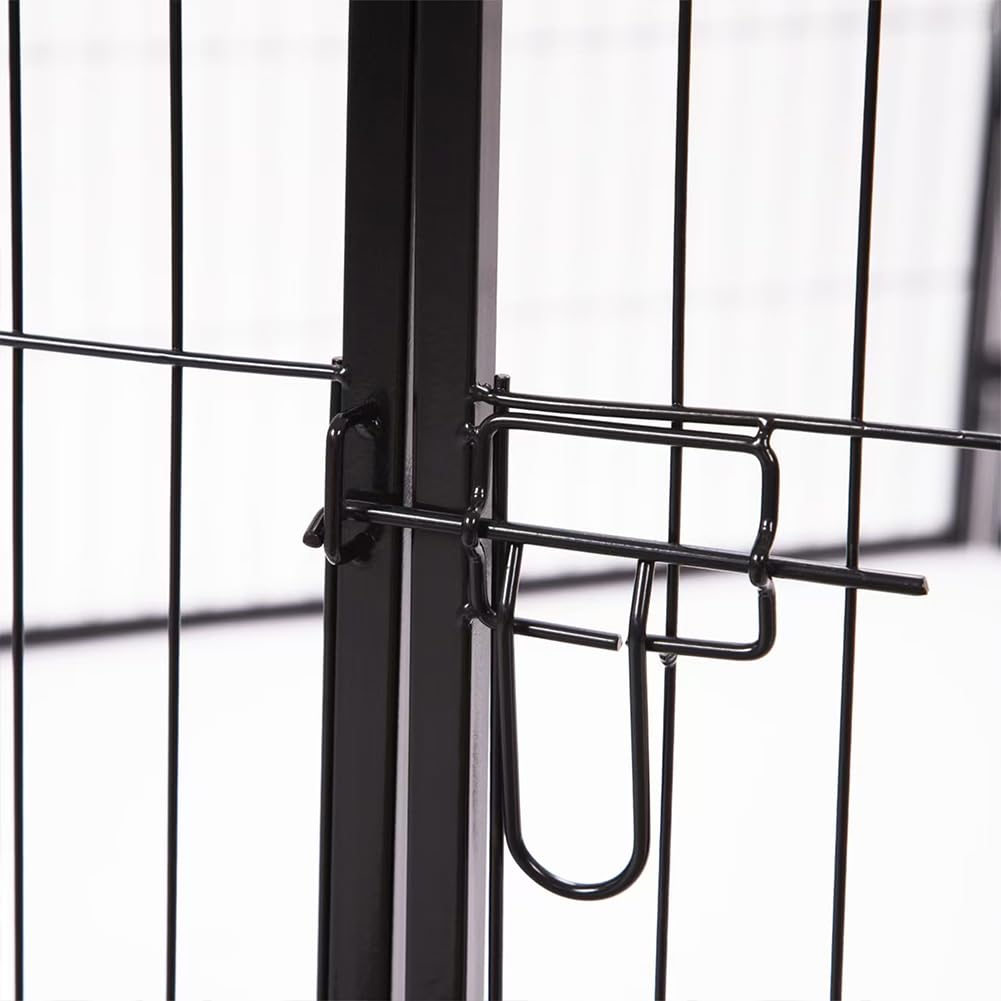 BAKAJI Recinto con Porta per Animali in Ferro Componibile, Recinzione Modulabile Personalizzabile in Metallo, Recinti per Interni ed Esterni per Cani, Gatti, Criceti, Conigli, Cincillà (77 x 60 cm)