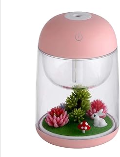lndytq Humidificateur d'air Petite lumière USB LED diffuseur d'huile Essentielle ultrasonique électrique pour humidificateur USB d'aromathérapie à la Maison 180 ML (Couleur: Rose)