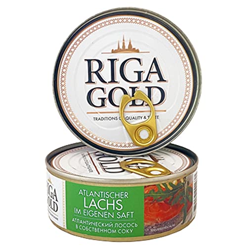 Atlantischer Lachs im eigenen Saft 3er Pack (3 x 230 g) Lachsfilet Salmo salar Fischkonserve