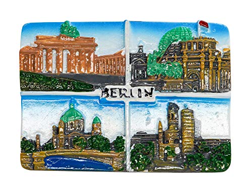 zamonji 3D Résine Réfrigérateur Aimants Magnet Frigo Autocollant en Aimant De Cuisine Home Decor Tourist Souvenir de Voyage - Berlin, Allemagne (Quatre bâtiments majeurs) Cover