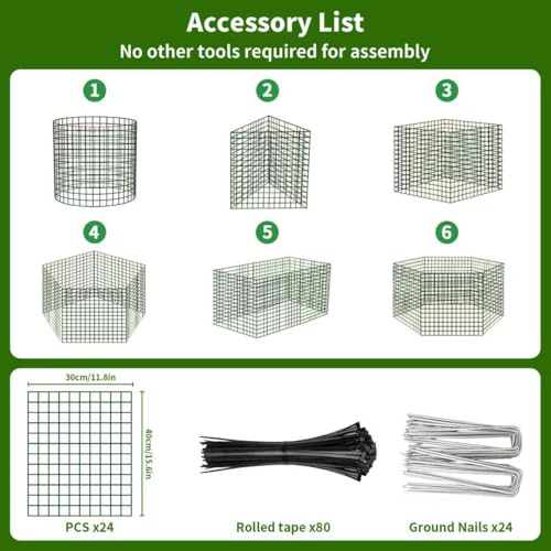 8 Packs Round Plant Protector from Animals,Metal Wire Mesh Garden Plant Cages for Outdoor Gardening Supplies, Garden Protection Rabbits Chickens Ducks for Vegetables, Flowers, Shrubs (16'' x 12'') - Image 5
