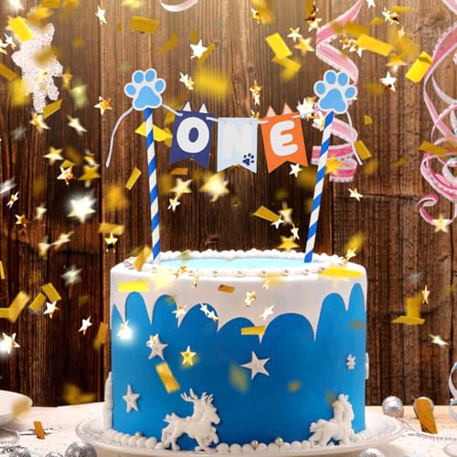 Blue Dog One Cake Topper