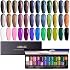 ABAC Solid Gel Cat Eye Polish Set,24 Colors Magnetic Nail Gel Winter Shades with Glitter,No-Drip Cat Eye Gel Polish Kit for Stunning Magnetic Effect