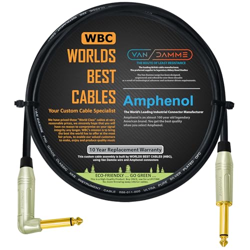 Câble patch guitare multi-blindé ultra flexible anti-interférences de 1m