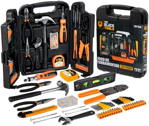 Kit Jogo De Ferramentas 129 Peças Completo Chaves Alicates Maleta...