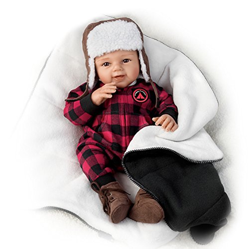 The Ashton-Drake Galleries So Truly Real Happy Camper RealTouch Vinyl Baby Doll with Fleece Sleeping Bag