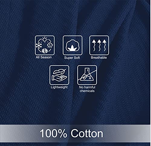 image for COTTON CRAFT Soft Cotton Thermal Blanket - Plush Herringbone Twill - A