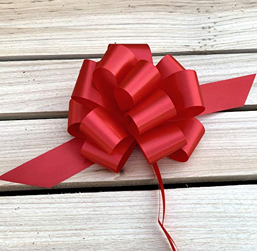 Red Christmas Gift Pull Bows - 5" Wide, Set Of 10, Veteran's Day, Gift Bows, Wreath, Garland, Gift Basket, Presents, Birthday, Fundraiser, Decoration, Valentine's Day, 4Th Of July #TOP6