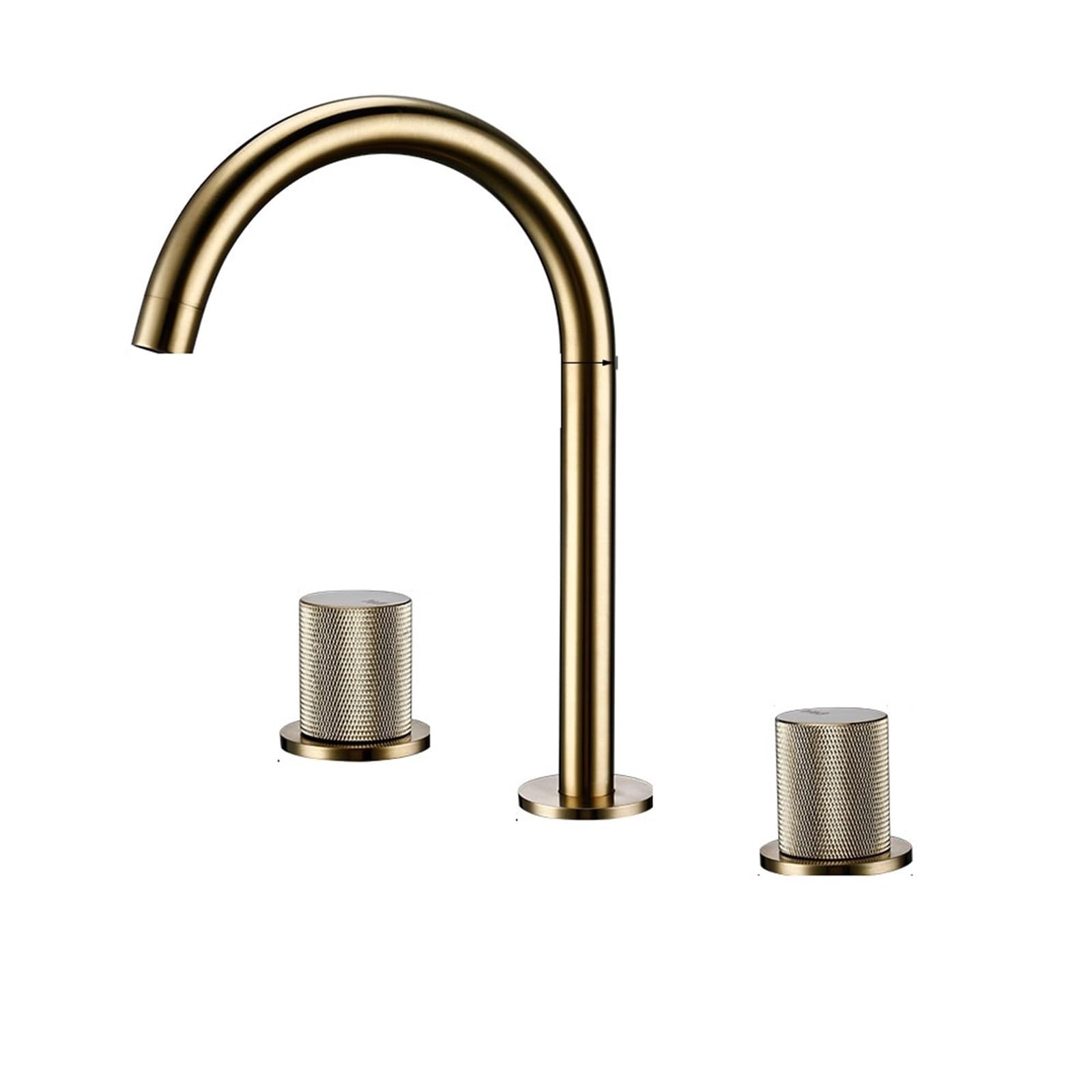 Weokdfha Color-5 Basin Faucet Brushed Rose Gold Basin Faucet 3Pcs Knurled Handles Sink Tap Hot And Cold Deck Mounted Mixer Widespread 3 Holes Set(Color-5)