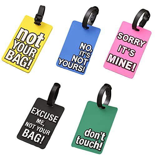 Etiqueta De Equipaje De Pvc Etiqueta De Equipaje Rectangular Etiqueta De Equipaje De AvióN Se Utiliza Para Marcar Diferentes DiseñOs De Etiquetas De Equipaje (5 Colores Y Cuadrados Con Lemas) Cover
