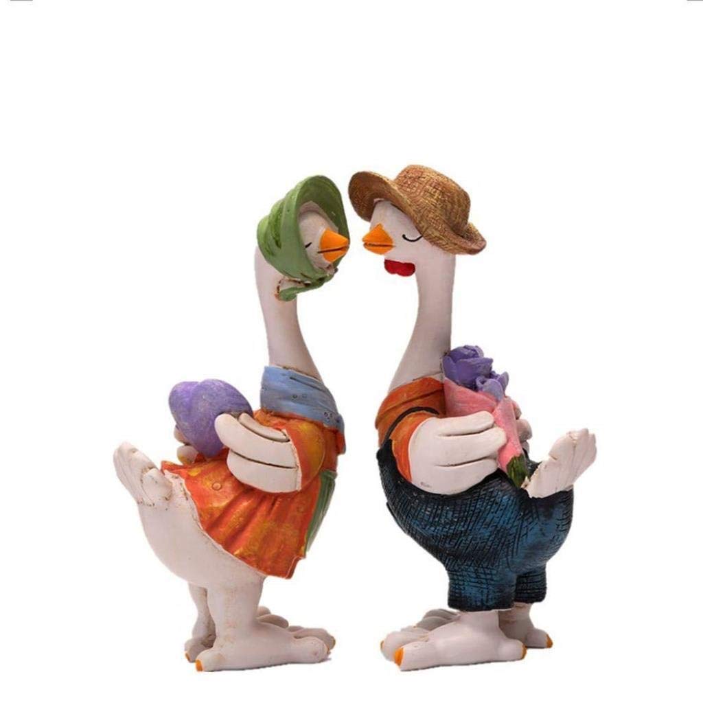 Cadeau de nouveauté couple de canards déco pour anniversaire de mariage