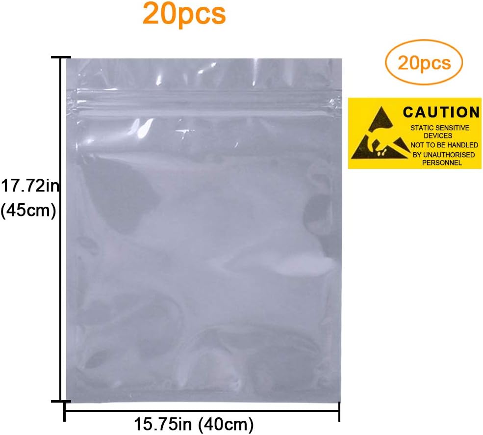 Exclusive Discount 90% Price Extra Large 20Pcs 15.75x17.72inches Anti-Static Bags, Resealable Antistatic ESD Shielding Bag 40x45cm with Labels for Motherboard,Computer Electronics Accessories Up To 40% OFF Extra Large 20Pcs 15.75x17.72inches Anti-Static Bags, Resealable Antistatic ESD Shielding Bag 40x45cm with Labels for Motherboard,Computer Electronics Accessories