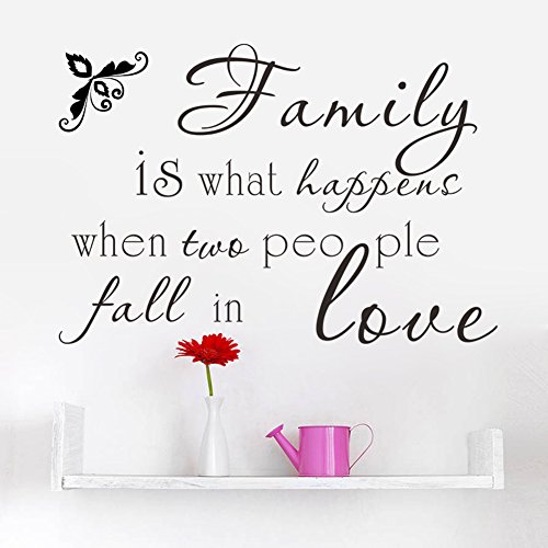 Wall Stickers Family Love Quote DIY Art Wall Decals for Home Living Dinning Room Bedroom Kitchen Decoration