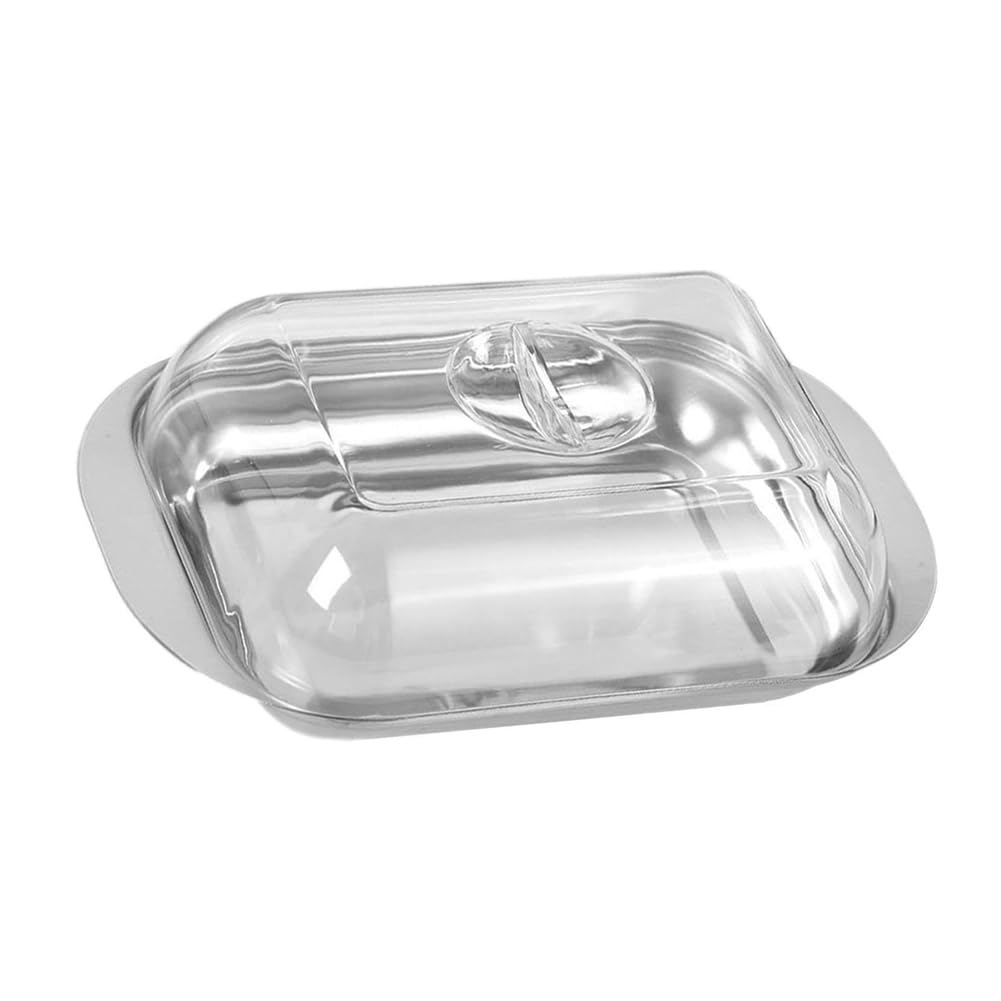 CTRLZS Butter Container - White Butter Fridge Storage Container Butter Storage Box,Metal Butter Box with Lid