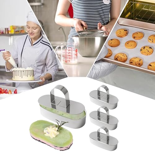 Moldes de anillo con empujador para emplatar mousse sin esfuerzo 7