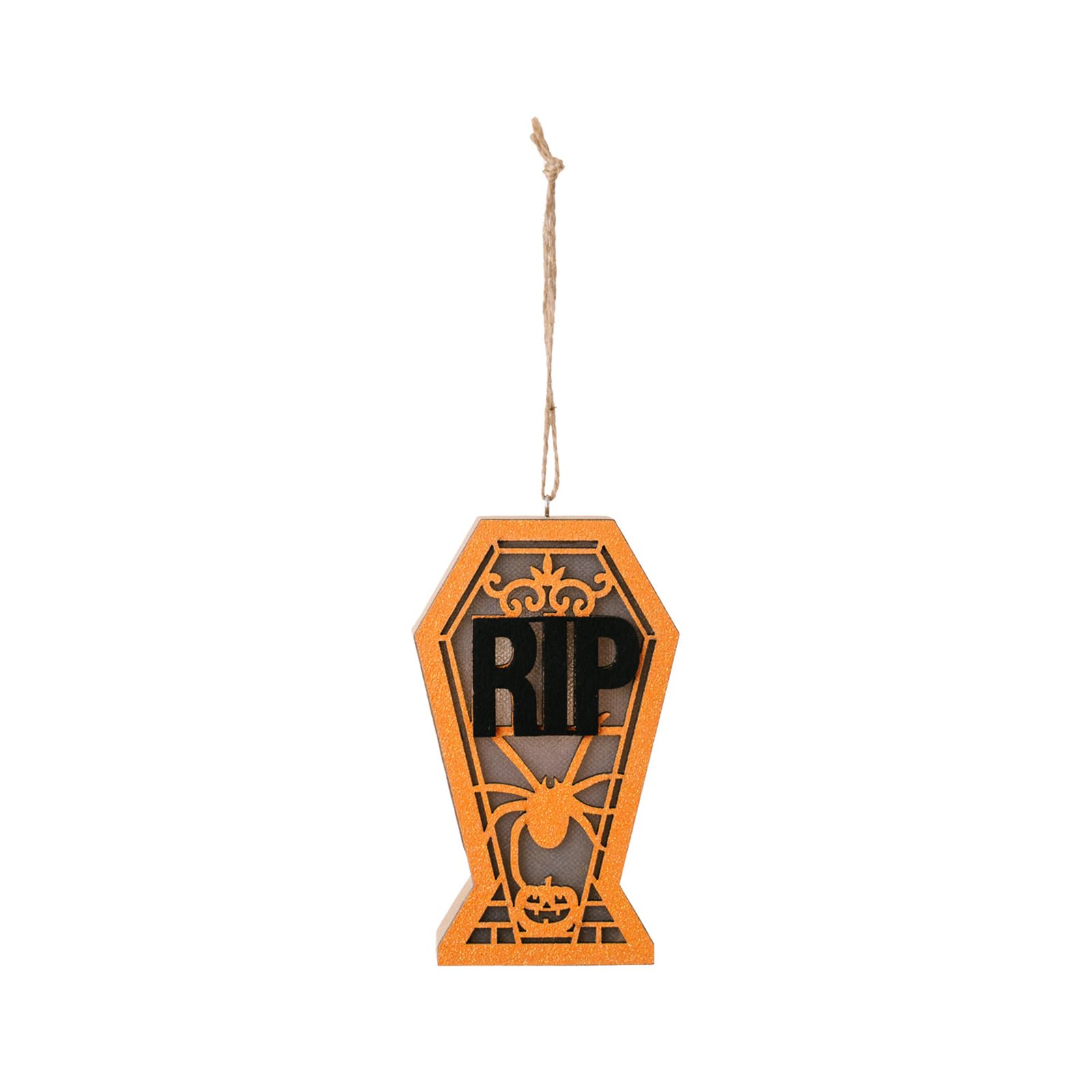 Kalttoy Whimsical Halloween Wooden Ornaments Pumpkin Skull Pendants for Home Door Decorations Halloween Decoration