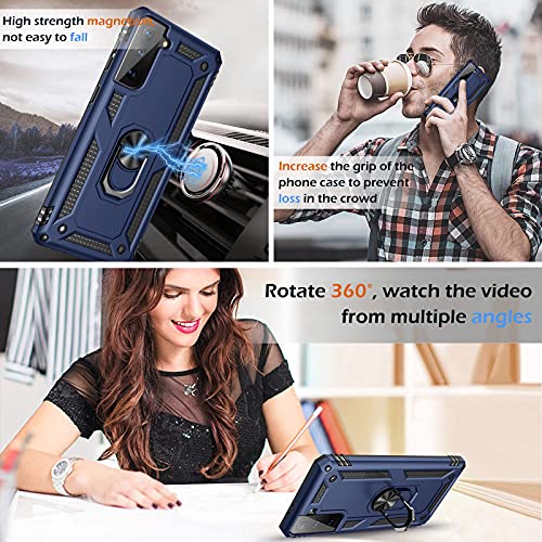 Image of Case for Samsung Galaxy S21 5G Case Heavy Duty with Built in Screen Protector Hard Armor Military Anti-Fall Bumper Cover for Samsung S21 5G 6.2 2021 Phone Cases with Magnetic Ring Kickstand Black