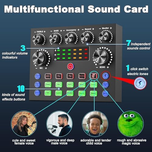 Image of IMAGINEA BM800 Condenser Microphone with V8s Live Sound Card for Streaming Recording Podcasting Singing YouTube Live Broadcast Studio Mic Kit with Adjustable Stand and Noise Reduction