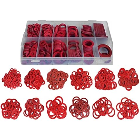 Simply Products 600pc Fibre Washer Set - Assorted Fibre Seals Various Sizes Sealing Washers Cover