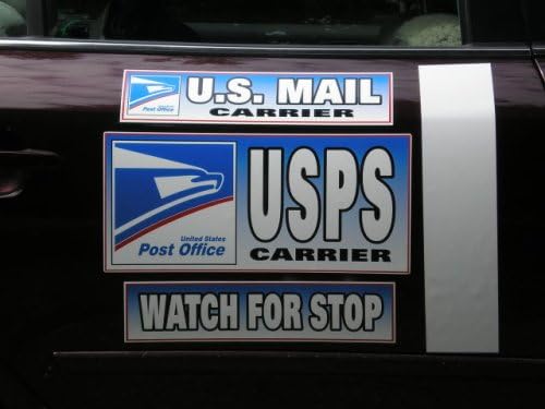 Mail Delivery Sign Rural Carrier - 5 Piece Magnet Set or 4 Piece Decal Set