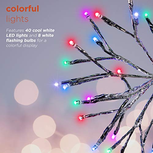 Alpine Corporation 10" H Indoor Christmas Snowflake Ornament With Multi-Colored Led Lights, Silver, Metal #TOP5