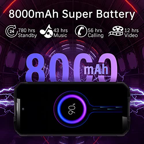 5G Rugged Smartphone Unlocked Oukitel Wp10, Mediatek Dimensity 800 Chipset With 8000Mah Battery,8Gb+128Gb,6.67'' Fhd Screen, 48Mp Quad Rear Camera,Support 4K Video,Dual Sim,Nfc, Gps, Light Black #TOP4