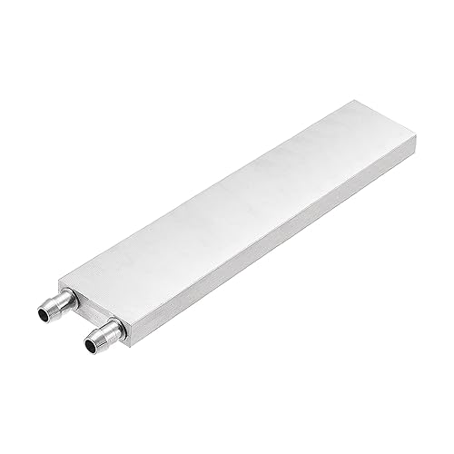 DMiotech 1 paquete de 1.575 x 9.449 x 0.472 in placa de enfriamiento de agua de aluminio radiador pulido con boquilla para PC Cooler