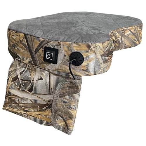 Coussin de siège de chasse chauffant portable avec poche et fermeture éclair pour l'affût