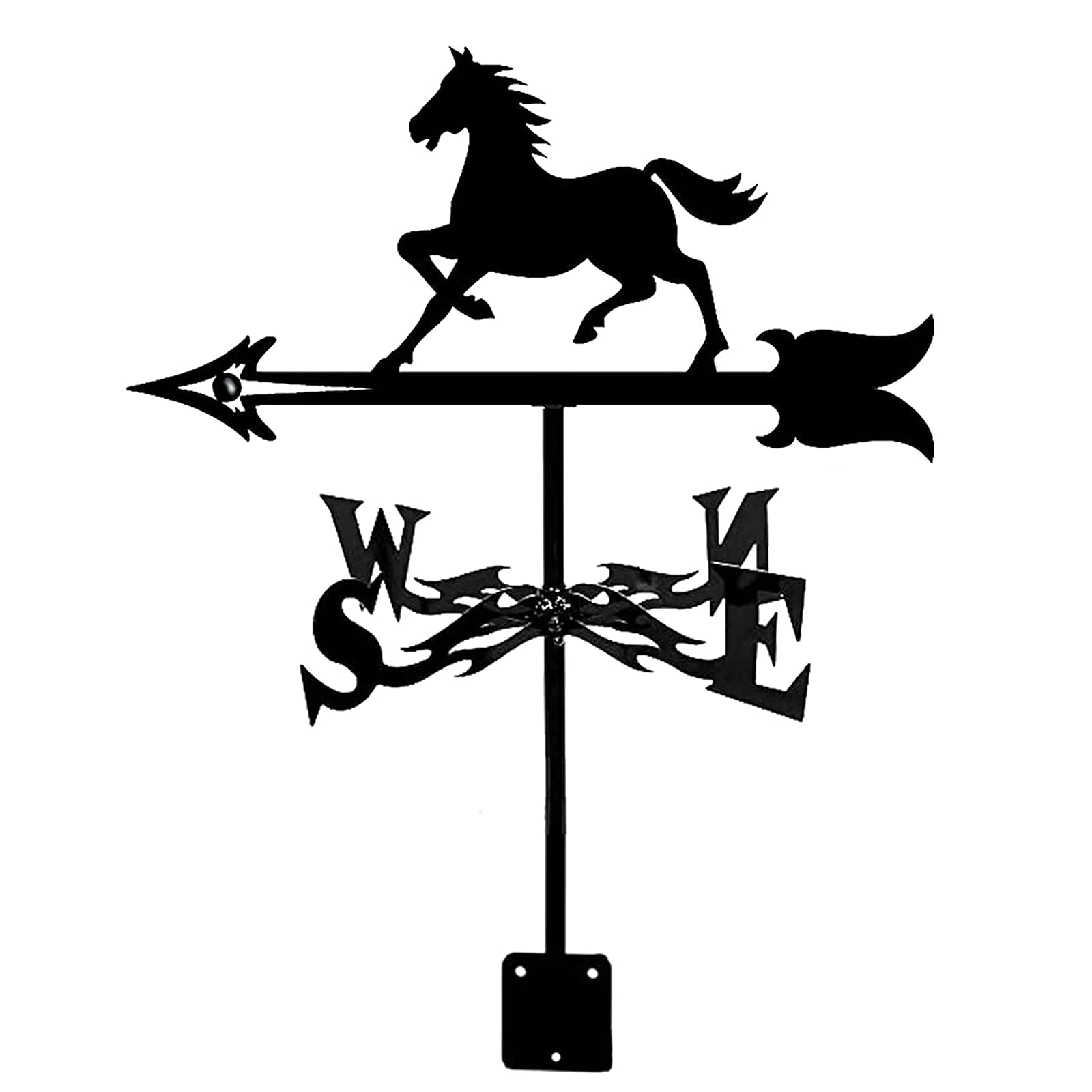 TAXXII Craft Wind Vane Weathervane with Animal Silhouette Ornament Roof Mount Weather Weathercock Measuring Tool Farm Scene Garden Stake Art