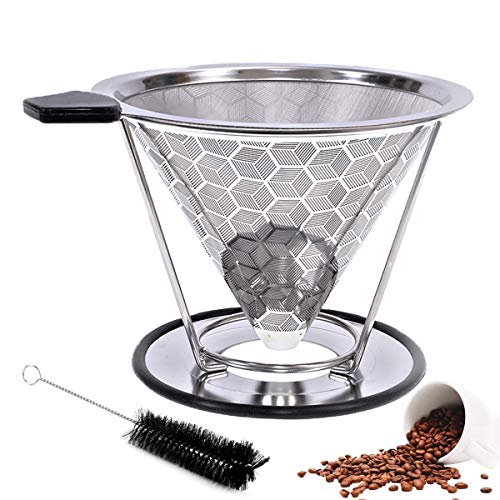Pour Over Coffee Dripper Stainless Steel Reusable Coffee Filters Single Serve One Cup