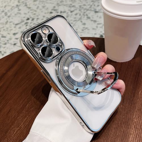 Étui de charge sans fil protégeant des chocs avec support argent pour iPhone 11 Pro Max