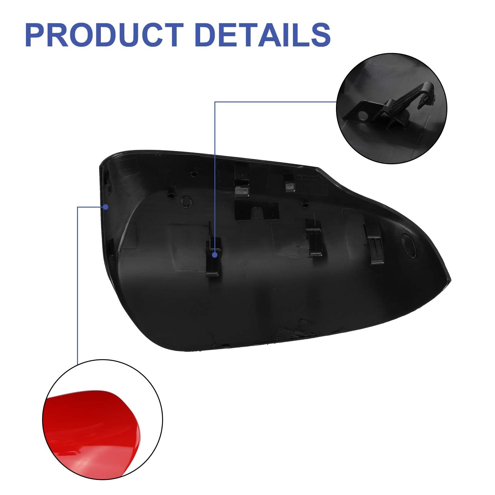 Tappi per specchietto retrovisore auto, 1 paio di tappi per specchietto retrovisore retrovisore per Toyota Yaris 2012-2019 (Rosso)