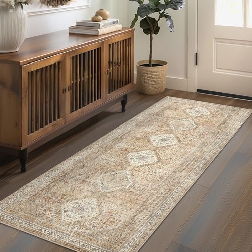 GENIMO 2x5 Non Slip Hallway Runner Rug, Machine Washable, Thin & Low Pile Lightweight for Kitchen, Laundry, Entryway, Bedroom & Living Room