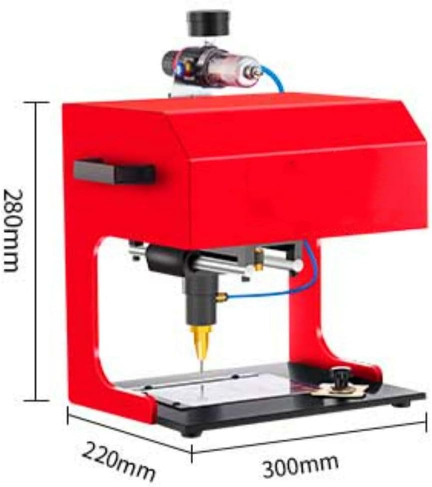 Industrial Pneumatic Marking Machine, 200x130mm Portable Dot Peen Marking Machine, 0.1-1mm Marking Depth, Stainless Steel Engraving Machine, Chassis Number Rotary Marking Tool, for Letters, VIN Code