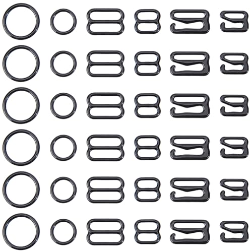 GORGECRAFT 300pcs 3 Styles Crochets de Rechange pour Bretelles de Soutien Gorge 7.5/12mm en Métal Clips pour Maillot de Bain Anneaux Coulissant Bretelle de...