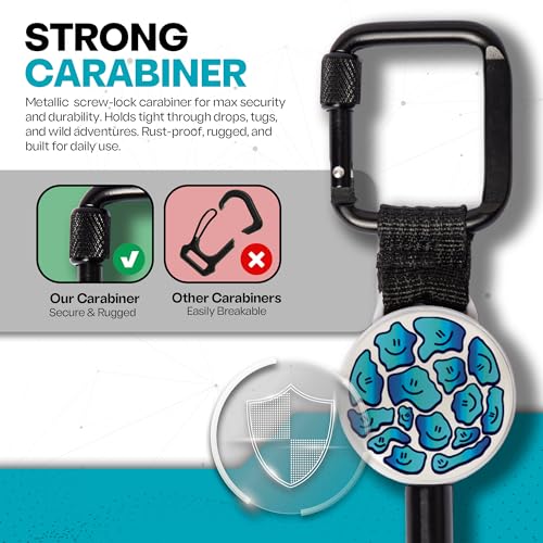 Image of ClutchLoop Anti-Theft Phone Tether - Universal Adhesive Anchor, Retractable Steel Line and Locking Carabiner