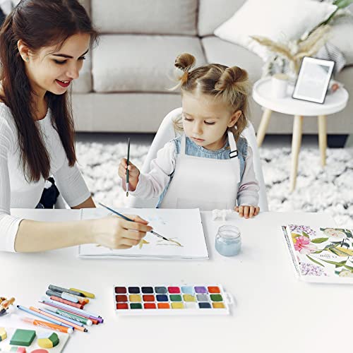 Imerago 15 Pcs Kids Aprons With Pockets Adjustable Chef Painting Aprons Bulk For Girls Boys Aged 6-13 Cooking Baking Crafting White #TOP4