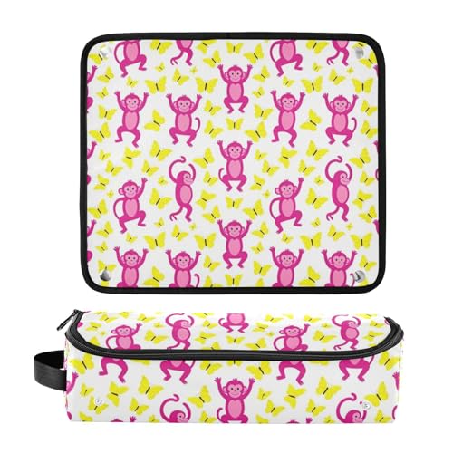 Bolsa de viaje para herramientas de cabello con almohadilla resistente al calor impermeable para planchas y rizadores, color rosa miniatura 3