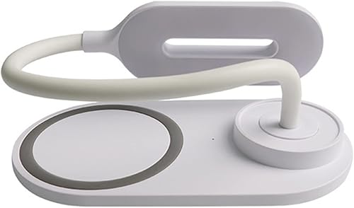 LIUZH - Lámpara de mesa USB de 10 W con cargador inalámbrico, luz de escritorio de lectura multifunción para dormitorio, teléfono de noche,