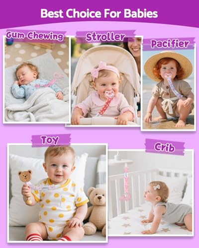 Image of ALVABABY Pacifier Clips 8 Pack Pacifier Binky Paci Holder Leashes for Teethers 8DP22A