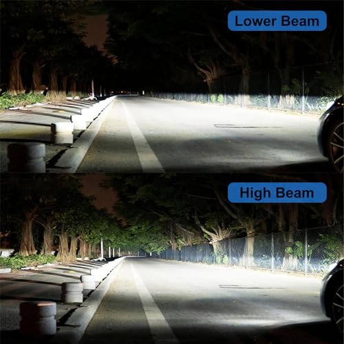 Image of AHOBXD Upgraded H4 Bulbs Super Bright 60000LM Brightness 900% White H4 /9003 Car Light Bulbs Cooling Fan 1:1 Halogen Size 100000hrs Long Lifespan Plug and Play Fog Lights Pack of 2