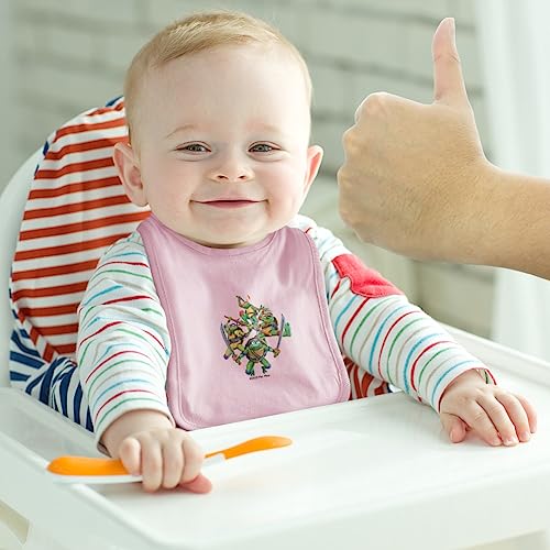 GRAPHICS & MORE TMNT Mutant Mayhem Group Shot Baby Bib - Pink3